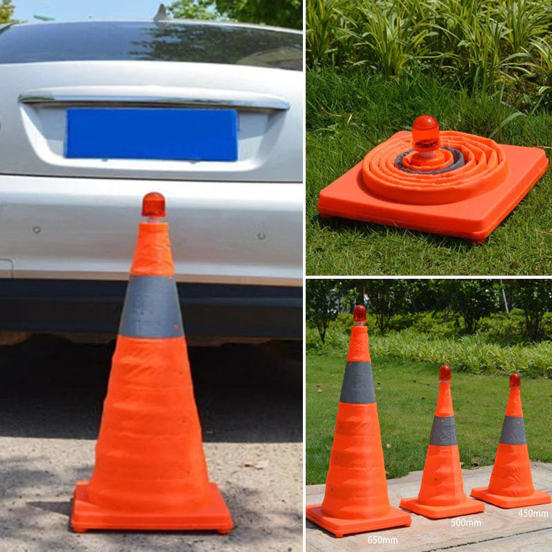 SAFETYCONE - Cono Riflettente Pieghevole con Luci LED