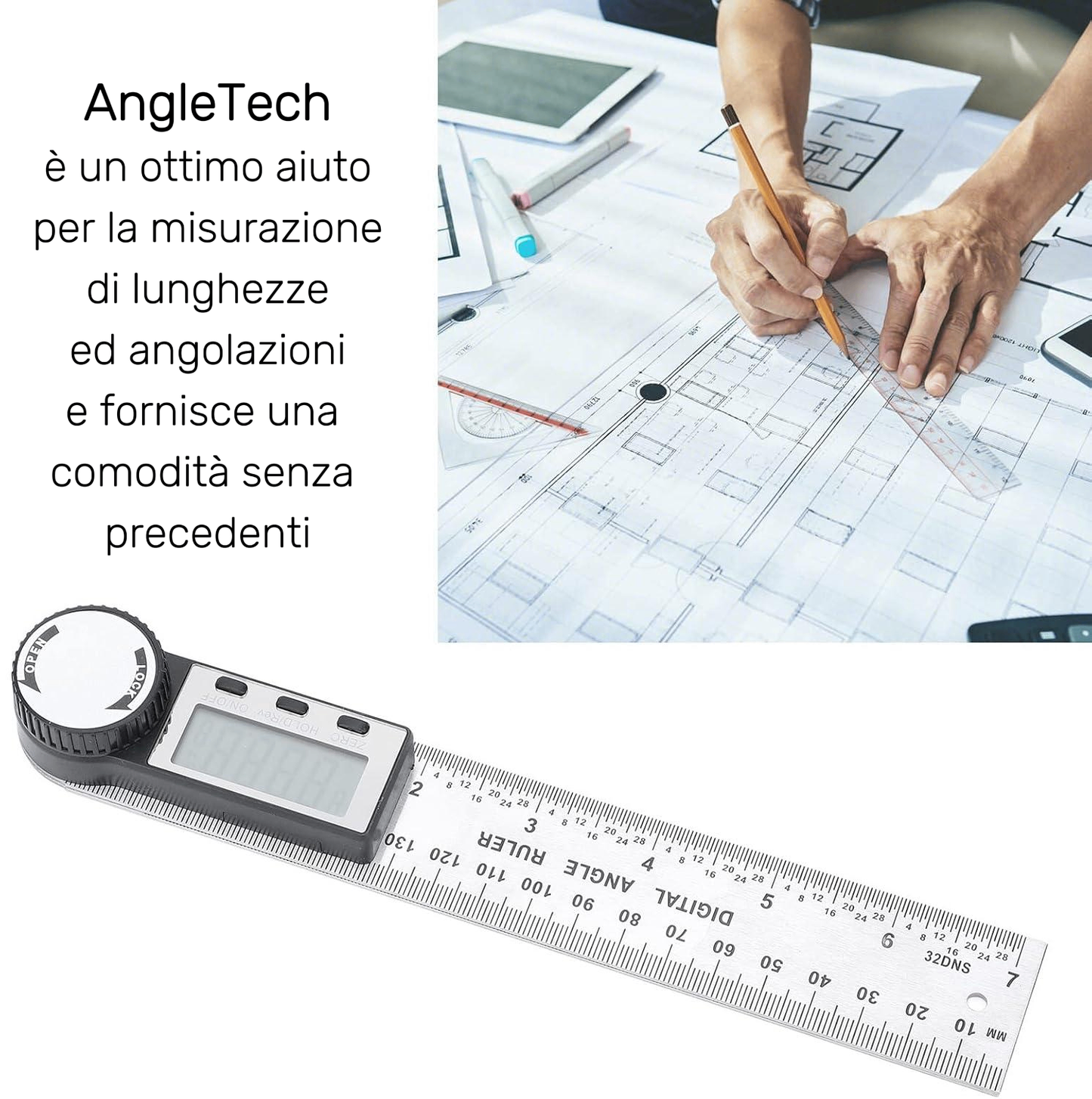 ANGLETECH - Righello Angolare Digitale