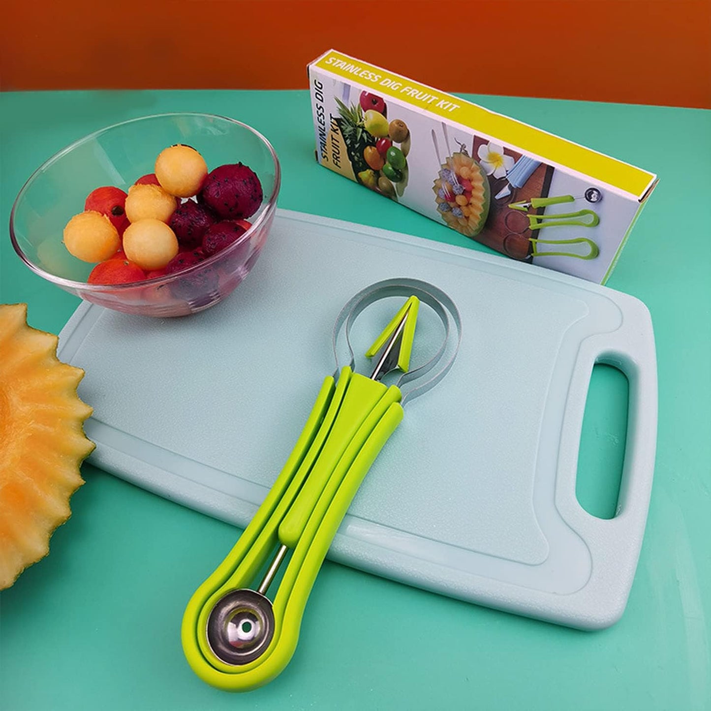 BERRYSPOON - Tagliafrutta 4 in 1 Multifunzionale