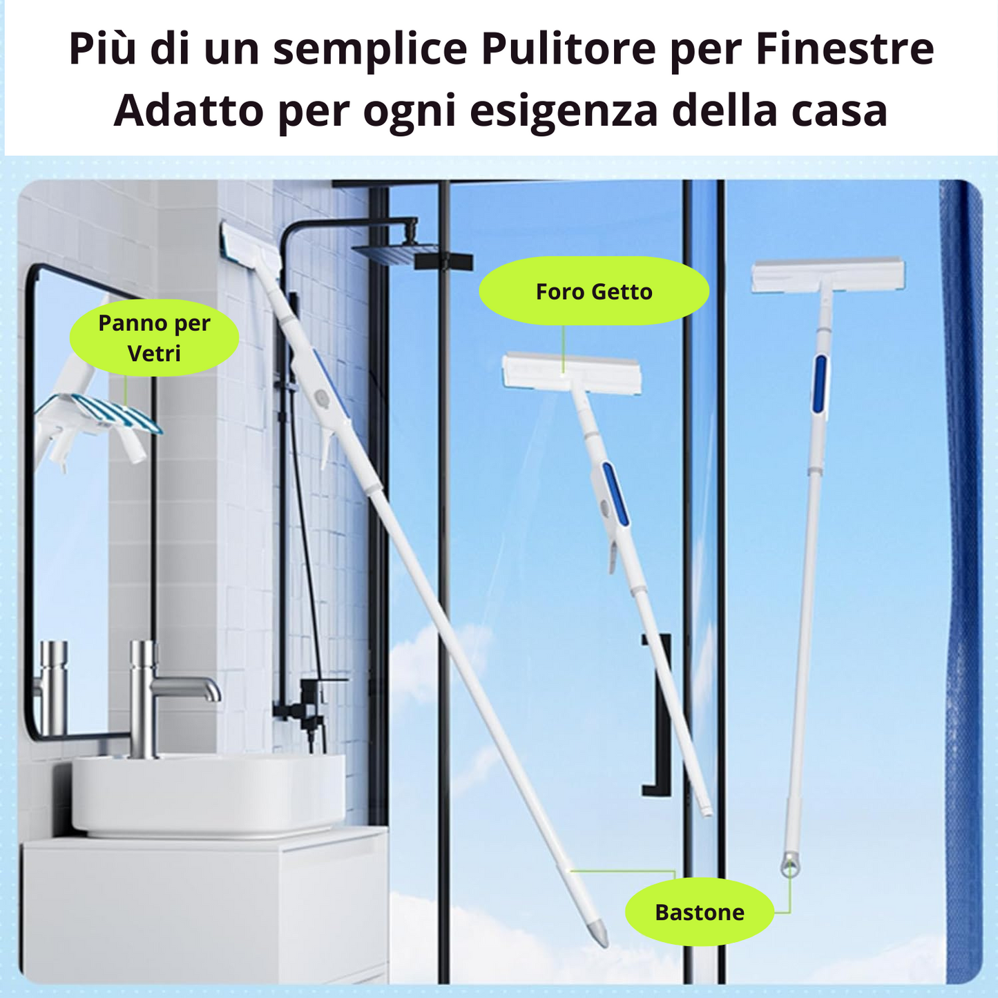 GLASSHELPER - Spazzola per finestre a spruzzo