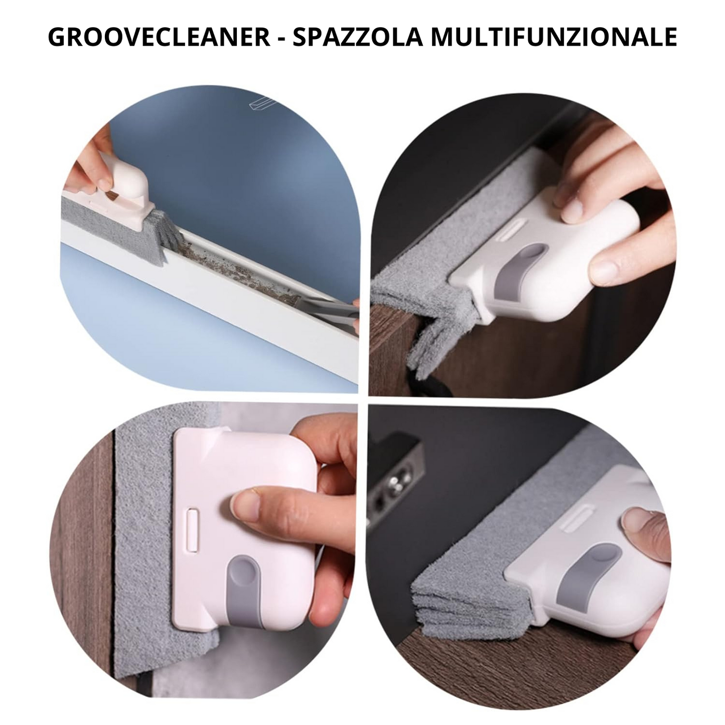 GROOVECLEANER - Spazzola + 3 Ricambi per la pulizia delle scanalature