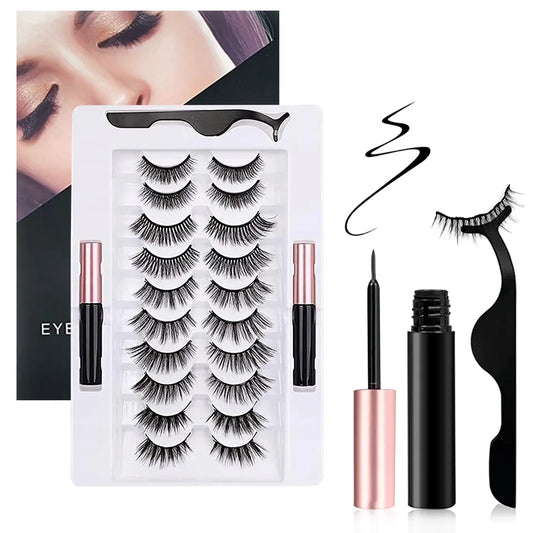 LADY – 12 paia di ciglia magnetiche con eyeliner