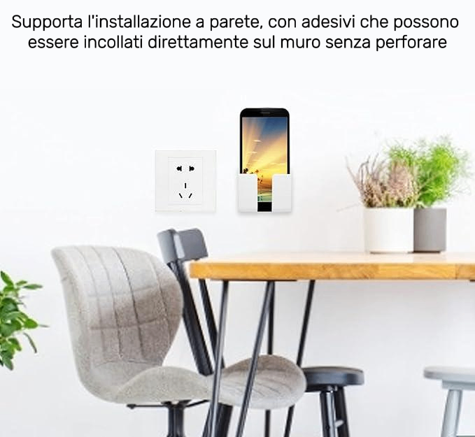 HOOKY - Set 4 Porta cellulare Adesivo Multifunzionale per Smartphone