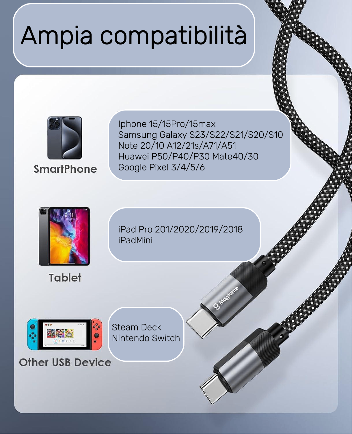 MAGNETRON - Cavo di Ricarica Type-C Magnetico