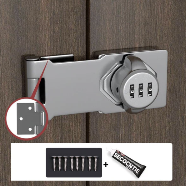 SMARTLOCK - 6 Viti e Lucchetto con Password per Porte ed Armadi