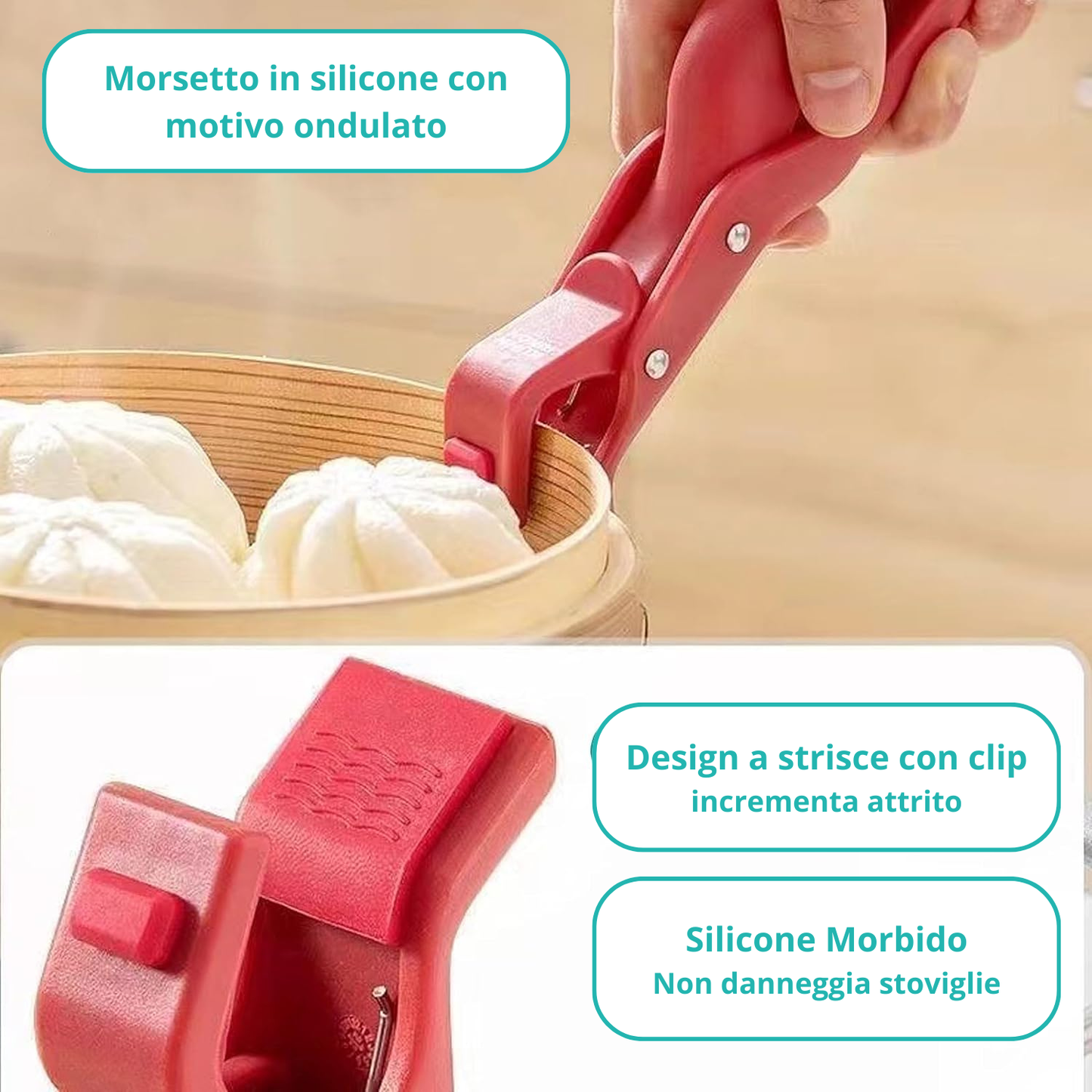 THERMOGRIP - Set 2 Pinze Anti-Scottatura per Piatti e Pentole