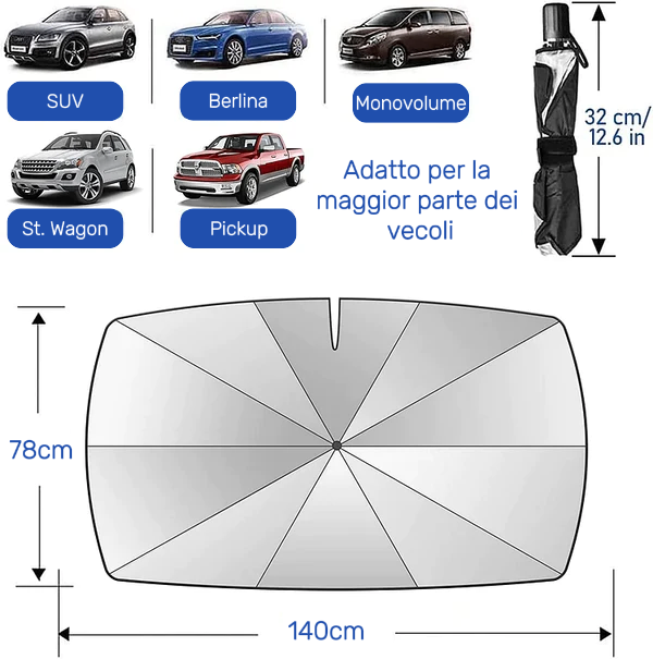 ZAMBRELLA - Ombrello Universale Parasole per Auto