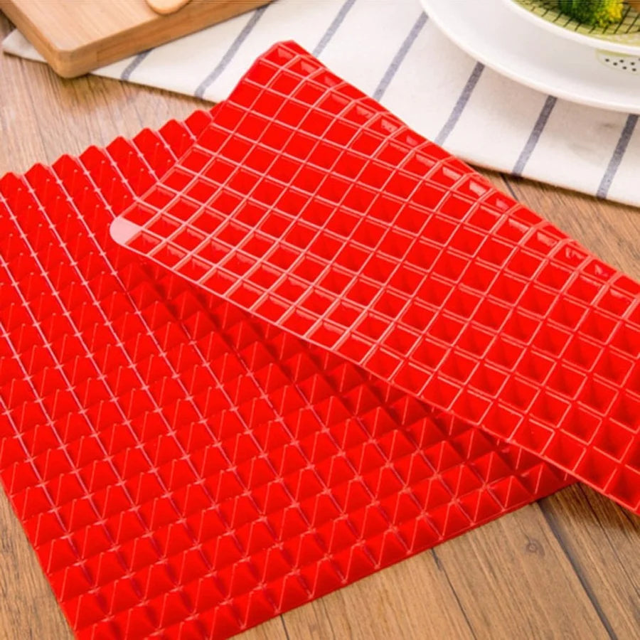 PYRAMIDPAN - Set 2 Tappetini da cucina in silicone per ridurre il grasso