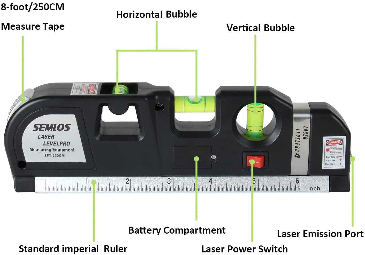 METRO SMART - METRO 4 IN 1 CON LASER, METRO, RIGHELLO E LIVELLE